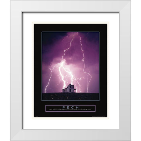 Bad Luck - Lightning White Modern Wood Framed Art Print with Double Matting by Frontline