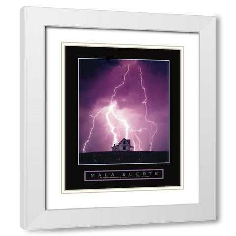 Bad Luck - Lightning White Modern Wood Framed Art Print with Double Matting by Frontline
