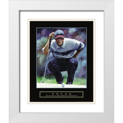 Focus - Golf Shot White Modern Wood Framed Art Print with Double Matting by Unknown