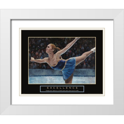 Excellence - Skating White Modern Wood Framed Art Print with Double Matting by Frontline