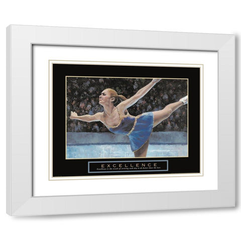 Excellence - Skating White Modern Wood Framed Art Print with Double Matting by Frontline