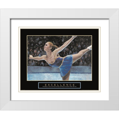 Excellence - Skating White Modern Wood Framed Art Print with Double Matting by Frontline