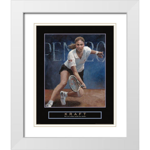 Kraft - Tennis White Modern Wood Framed Art Print with Double Matting by Frontline