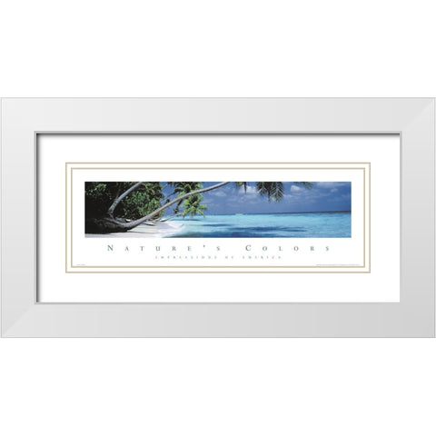 Natures Colors Palm Trees White Modern Wood Framed Art Print with Double Matting by Unknown