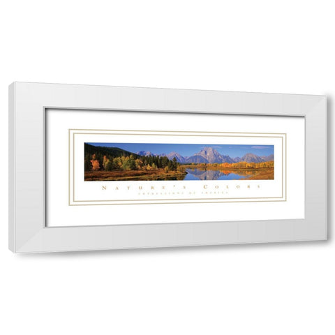 Natures Colors - Mountains White Modern Wood Framed Art Print with Double Matting by Frontline