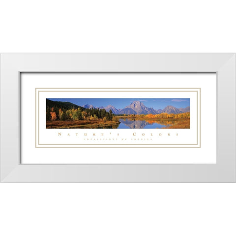 Natures Colors - Mountains White Modern Wood Framed Art Print with Double Matting by Frontline