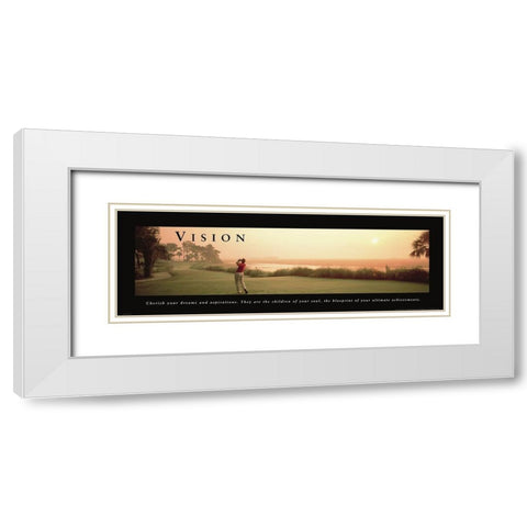 Vision - Golf Swing White Modern Wood Framed Art Print with Double Matting by Unknown