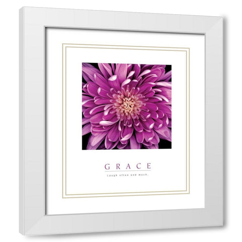 Grace - Purple Mum White Modern Wood Framed Art Print with Double Matting by Unknown