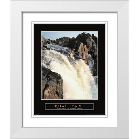 Challenge - Kayak White Modern Wood Framed Art Print with Double Matting by Unknown