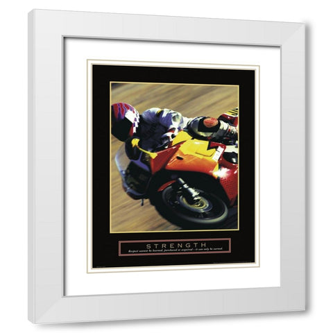 Strength - Motorcycle White Modern Wood Framed Art Print with Double Matting by Unknown