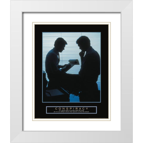 Conspiracy - Office White Modern Wood Framed Art Print with Double Matting by Frontline