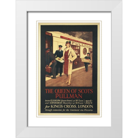 Queen of Scots White Modern Wood Framed Art Print with Double Matting by Unknown