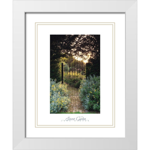 Secret Garden White Modern Wood Framed Art Print with Double Matting by Frontline