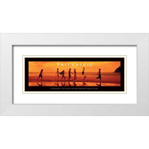 Friendship White Modern Wood Framed Art Print with Double Matting by Frontline