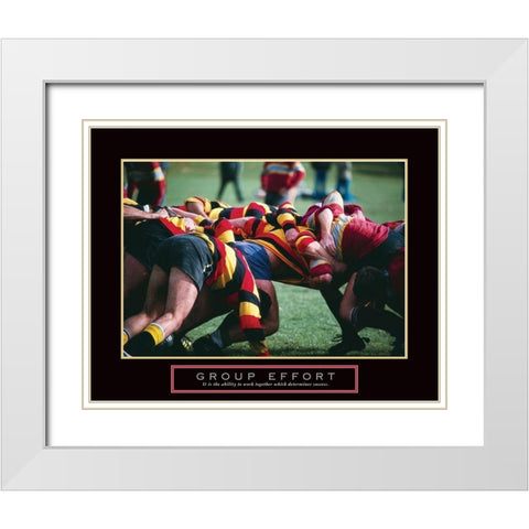 Group Effort - Rugby White Modern Wood Framed Art Print with Double Matting by Frontline
