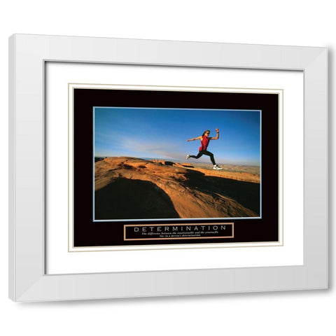 Determination - Runner White Modern Wood Framed Art Print with Double Matting by Frontline