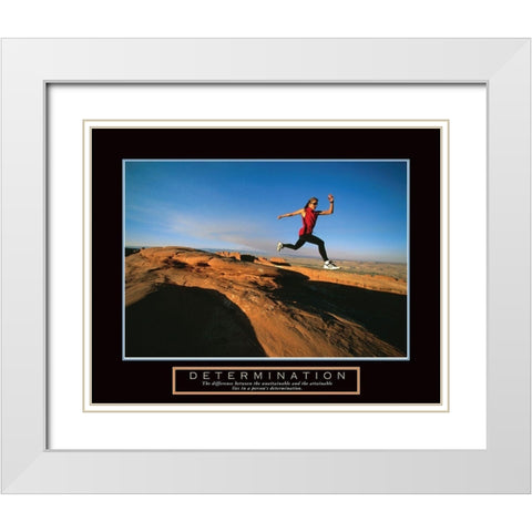 Determination - Runner White Modern Wood Framed Art Print with Double Matting by Frontline