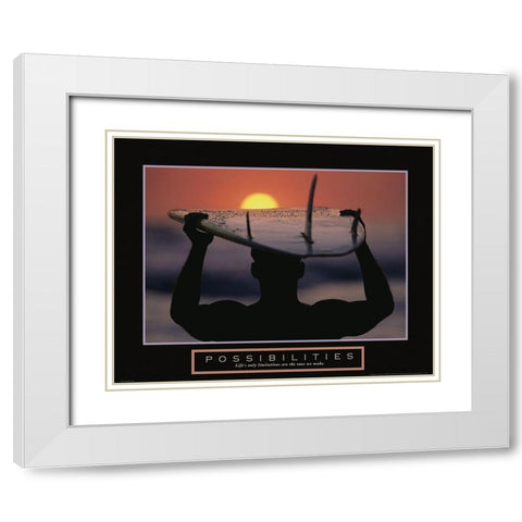 Possibilities - Surfer White Modern Wood Framed Art Print with Double Matting by Frontline