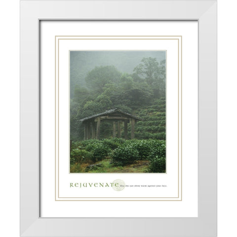 Rejuvenate - Pagoda White Modern Wood Framed Art Print with Double Matting by Frontline