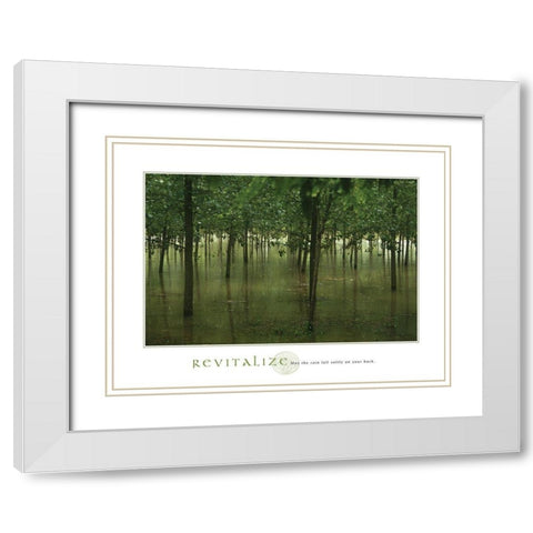 Revitalize - Forest White Modern Wood Framed Art Print with Double Matting by Frontline