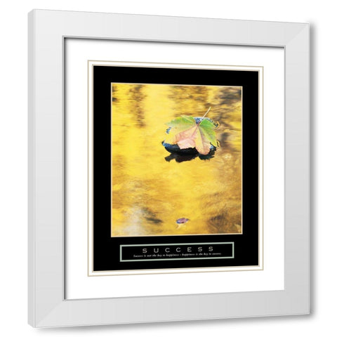 Success - Leaf White Modern Wood Framed Art Print with Double Matting by Frontline