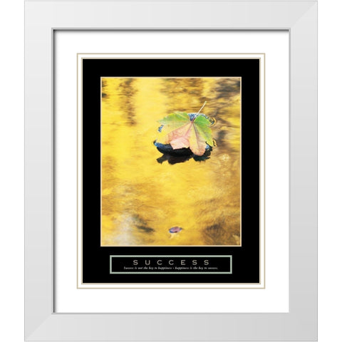 Success - Leaf White Modern Wood Framed Art Print with Double Matting by Frontline