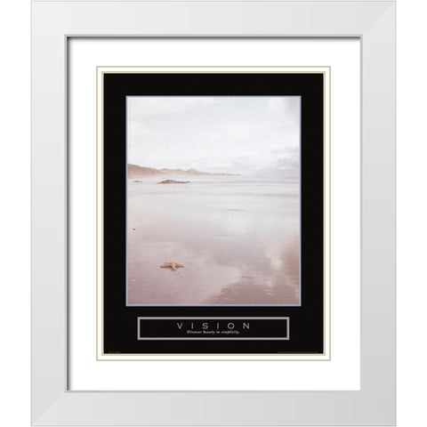 Vision - Beach White Modern Wood Framed Art Print with Double Matting by Frontline