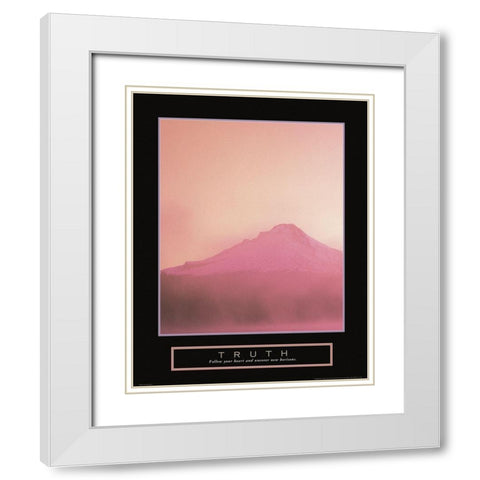 Truth - Mist Mountain White Modern Wood Framed Art Print with Double Matting by Frontline