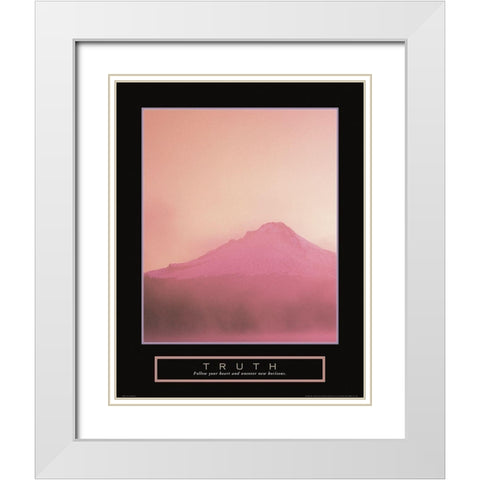 Truth - Mist Mountain White Modern Wood Framed Art Print with Double Matting by Frontline