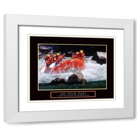 Do Your Part - Whitewater Rafting White Modern Wood Framed Art Print with Double Matting by Frontline