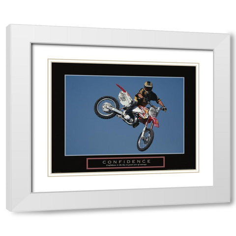 Confidence - Motocross White Modern Wood Framed Art Print with Double Matting by Frontline