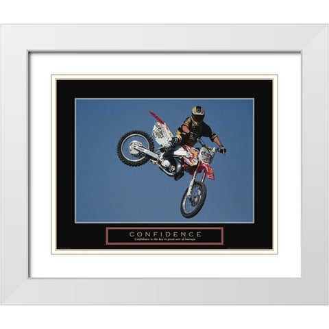 Confidence - Motocross White Modern Wood Framed Art Print with Double Matting by Frontline