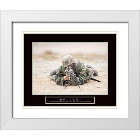 Bravery - Sniper White Modern Wood Framed Art Print with Double Matting by Frontline