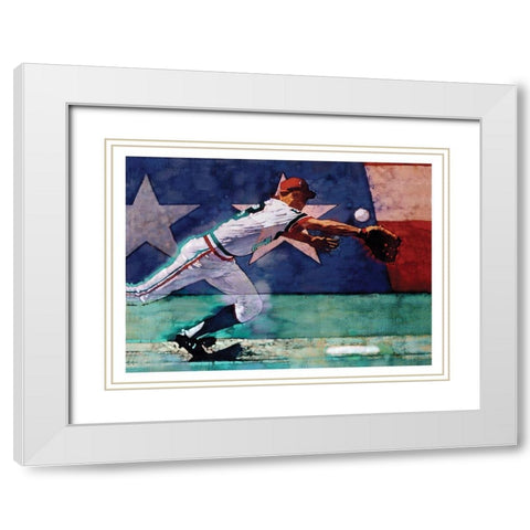 Olympic Baseball White Modern Wood Framed Art Print with Double Matting by Frontline