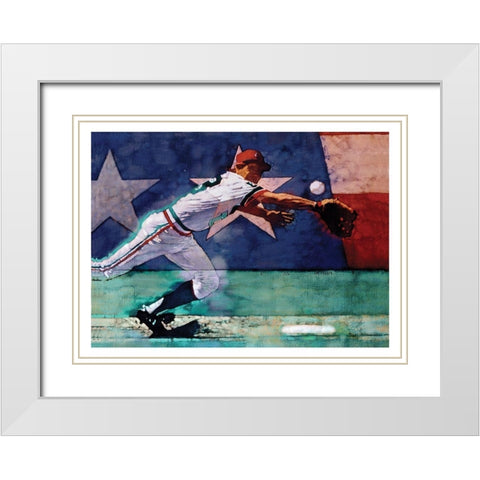 Olympic Baseball White Modern Wood Framed Art Print with Double Matting by Frontline