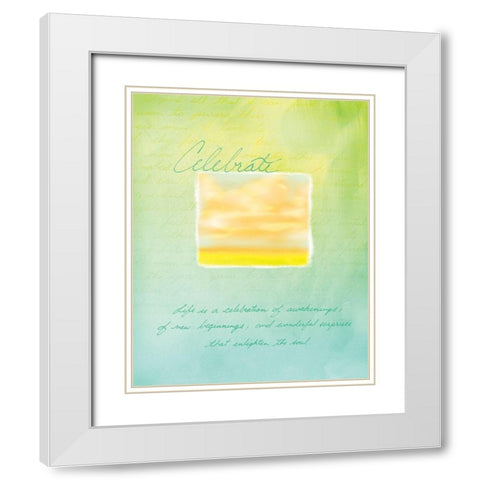 Celebrate Inspirational White Modern Wood Framed Art Print with Double Matting by Frontline