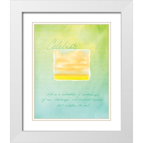 Celebrate Inspirational White Modern Wood Framed Art Print with Double Matting by Frontline