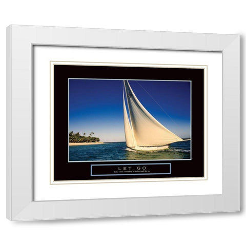 Let Go - Sailing White Modern Wood Framed Art Print with Double Matting by Frontline