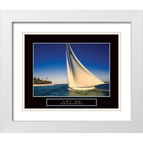 Let Go - Sailing White Modern Wood Framed Art Print with Double Matting by Frontline