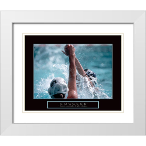 Success - Swimming White Modern Wood Framed Art Print with Double Matting by Frontline