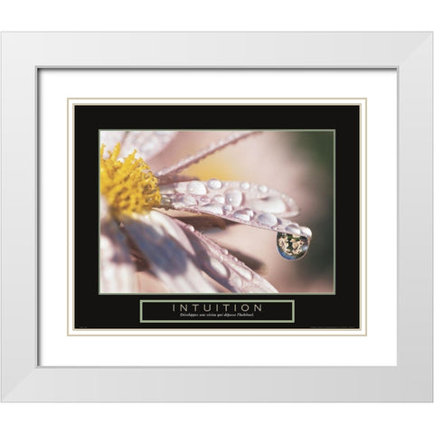 Intuition - Dewdrop White Modern Wood Framed Art Print with Double Matting by Frontline