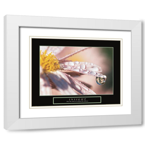Insight - Dewdrop White Modern Wood Framed Art Print with Double Matting by Frontline