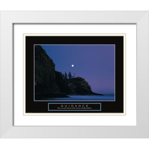 Guidance - Lighthouse White Modern Wood Framed Art Print with Double Matting by Frontline