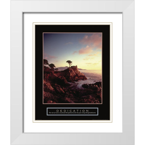 Dedication - Cypress Tree White Modern Wood Framed Art Print with Double Matting by Frontline