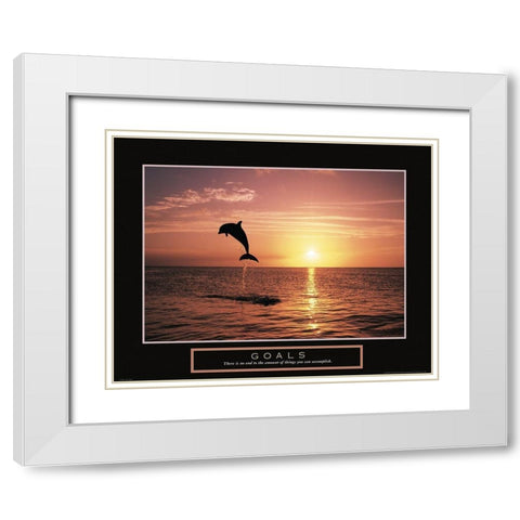 Goals - Dolphin White Modern Wood Framed Art Print with Double Matting by Frontline