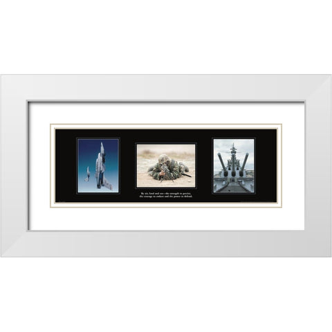 Air, Land and Sea White Modern Wood Framed Art Print with Double Matting by Frontline