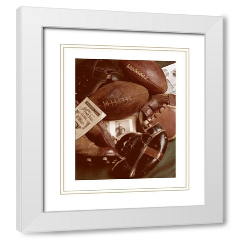 Football Memorabilia White Modern Wood Framed Art Print with Double Matting by Frontline