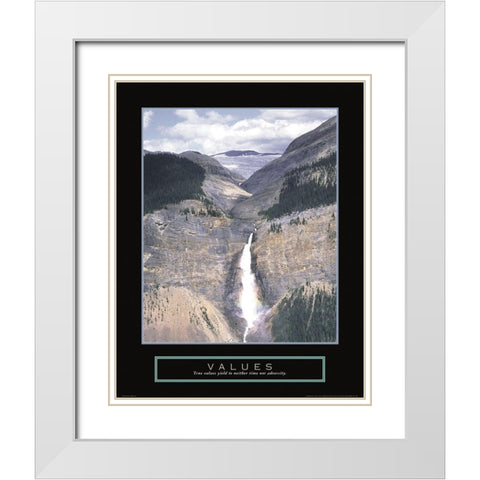 Values - Takakkaw Falls White Modern Wood Framed Art Print with Double Matting by Frontline