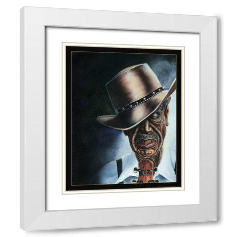 Blues Legend White Modern Wood Framed Art Print with Double Matting by Frontline