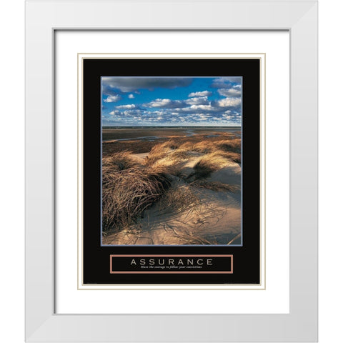 Assurance - Beach Grass White Modern Wood Framed Art Print with Double Matting by Frontline